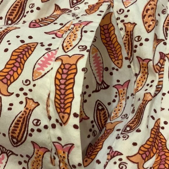 Tulip Clothing Logan Button Down Shirt Red Fish Print XS Made in India - Picture 13 of 14
